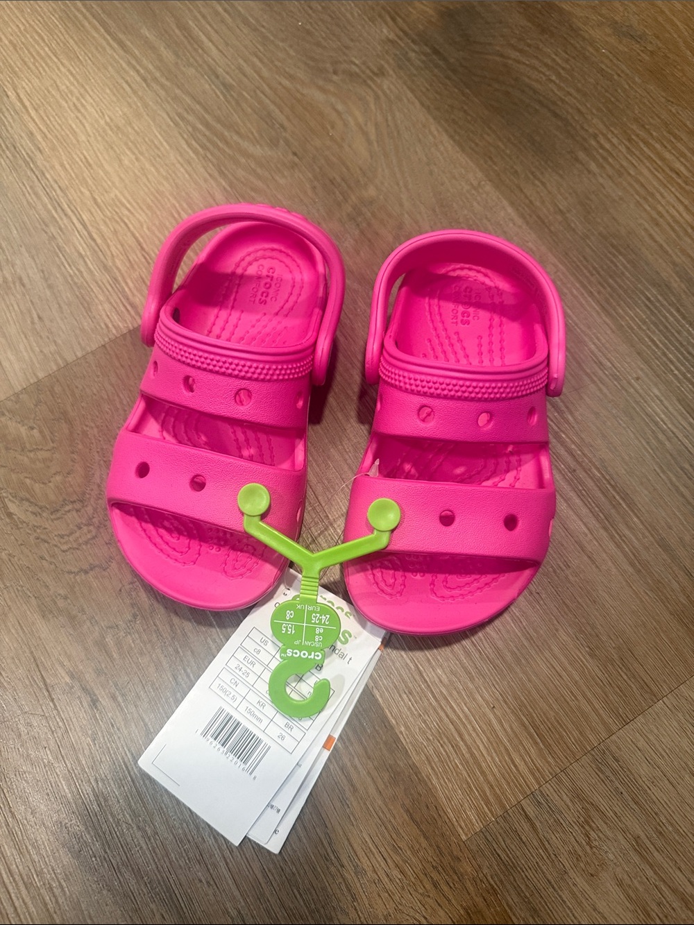 CROCS Kids' Bright Hot Pink Dual-Strap Sandals